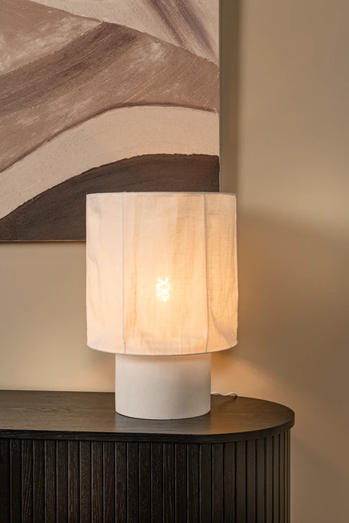 Lucide TISSAJA - Tischlampe - Ø 35 cm - 1xE27 - Weiß | Essential - Atmosphäre 1